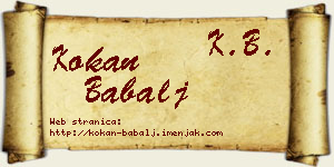 Kokan Babalj vizit kartica
